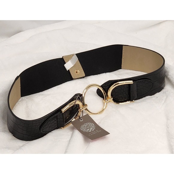Vince Camuto Black Elastic Stretch Dress Belt - Picture 1 of 8